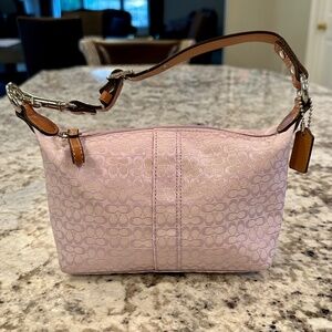 Vintage Never Used Coach Lavender Small Signature C Jacquard Satchel From 2000s